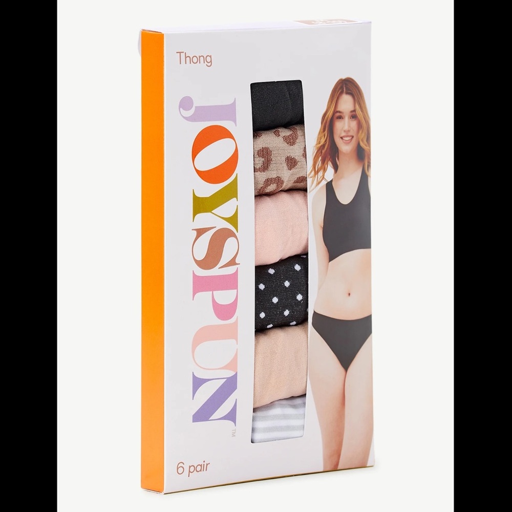 NEW 6-pack Joyspun Women’s XXXL 22 Assorted Multi Seamless Thong Panties Set NIB